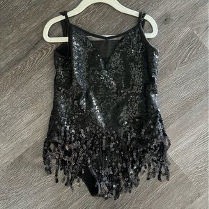 Girls black dance leotard